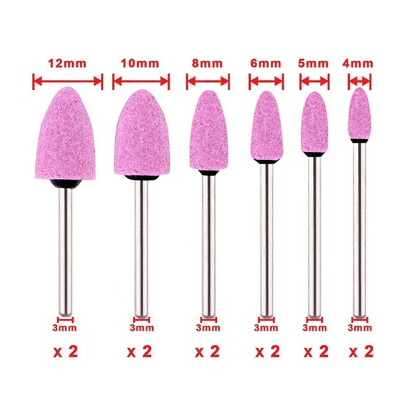 Abrasive Stone Head Set 24Pcs 6 Sizes Grinding Wheel Bits For Dremel Rotary Tool - Picture 3 of 4